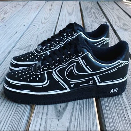 کفش اسپرت کاستوم کتانی ایرفورس air force طرح White Custom نایک nike کد 185222