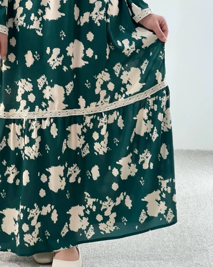 پیراهن چین‌دار نوار دوزی کد 4701