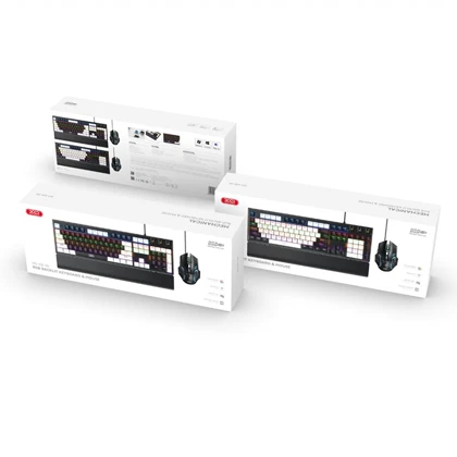 ست گیمینگ موس و کیبورد سیمی با نورپردازی RGB ایکس او KB-06