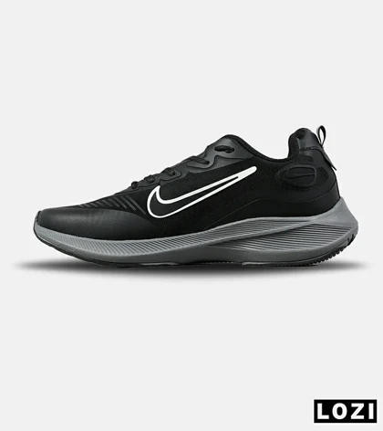 کفش کتانی مردانه و زنانه مشکی طوسی نایک NIKE air zoom مدل 7587