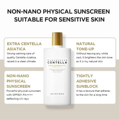 ضدآفتاب رنگی سنتلا ماداگاسکار مدل ایرفیت پلاس 50 میل Madagascar Centella Air-Fit Suncream Plus ( قهوه‌ای)
