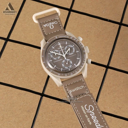 ساعت امگا سواچ خاکی Omega x Swatch Speedmaster DES-M