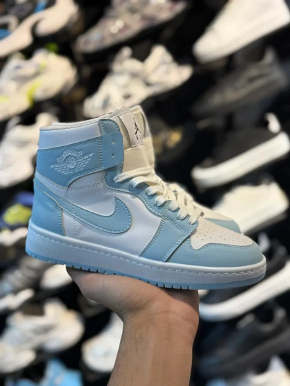 کتانی جردن وان ساق‌دار سفید آبی