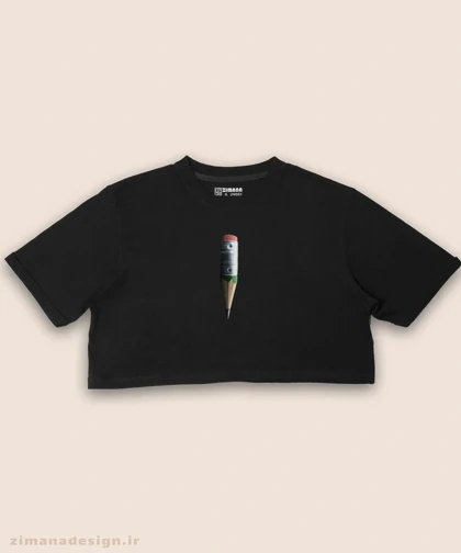 کراپ زنانه نوستالژی طرح مداد