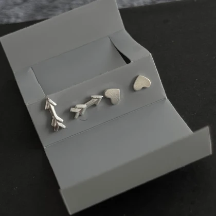 پک گوشواره نقره تیرکمون