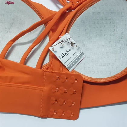 نیم‌تنه ورزشی زنانه ماییلدا مدل اسپورت پد ثابت پشت ضربدری کد 4848