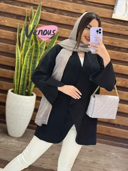مانتو کتیبه یقه آمریکایی