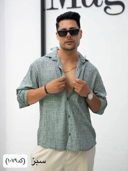 پیراهن مردانه لینن سنگشور1079mc