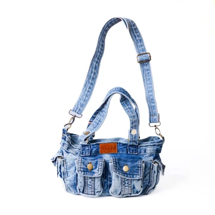 کیف دوشی جین دندی دو جیب کیف اسپرت زنانه