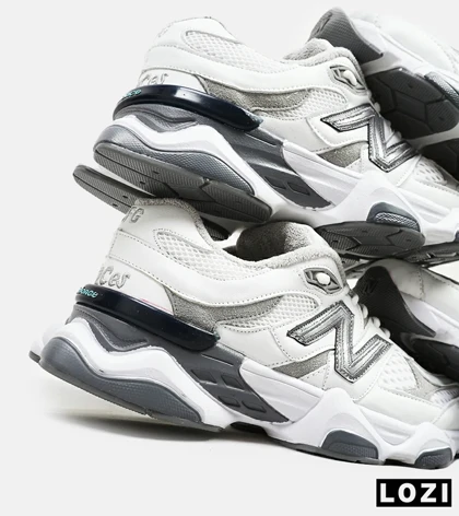 کفش نیوبالانس بزرگ پا سفید طوسی پشت آبی NEW BALANCE 9060 مدل 4217