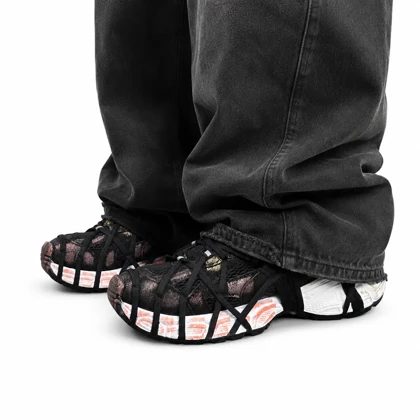 کفش کتانی مردانه مدل بالنسیاگا اسپایدر کاستوم مشکی صورتی BALENCIAGA SPIDER
