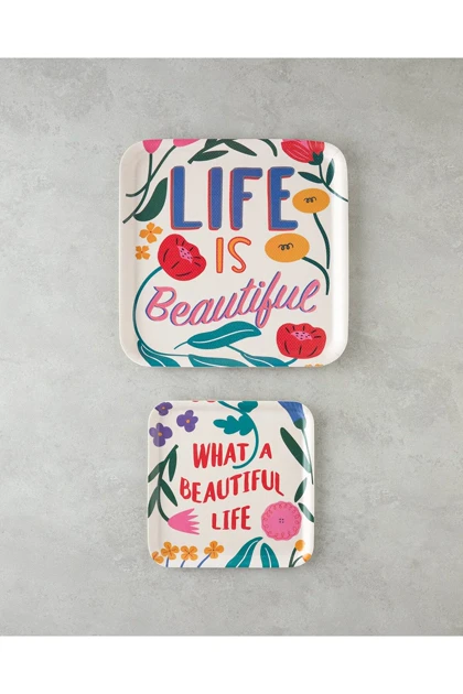 سینی دو عددی English Home مدل Rosy Life - چندرنگ