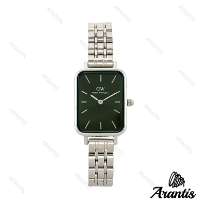 ساعت DW زنانه مستطیلی استیل صفحه سبز w-7816