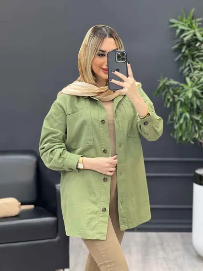 مانتو جلو دکمه دو جیب
