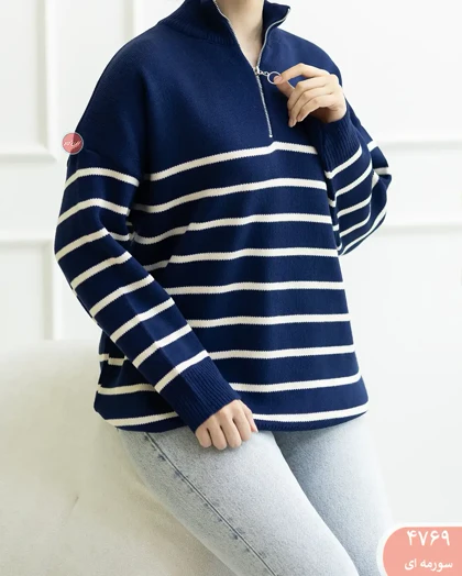 بافت راه راه نیم زیپ 4769