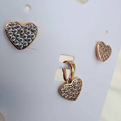 نیم ست قلب ژوپینگ پشت میخی بدون زنجیر