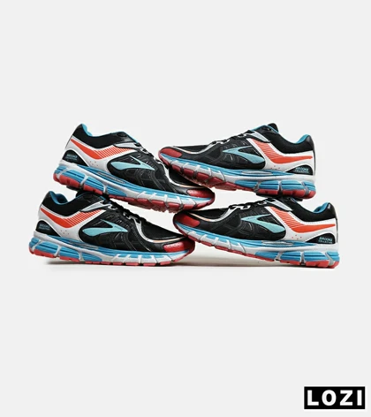 کفش کتانی بزرگ پا مشکی آبی قرمز BROOKS adrenaline gts 22