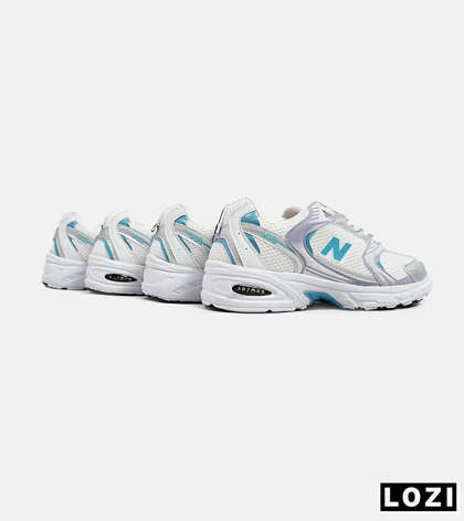 کفش کتانی مردانه و زنانه سفید آبی یاسی NEW BALANCE 530