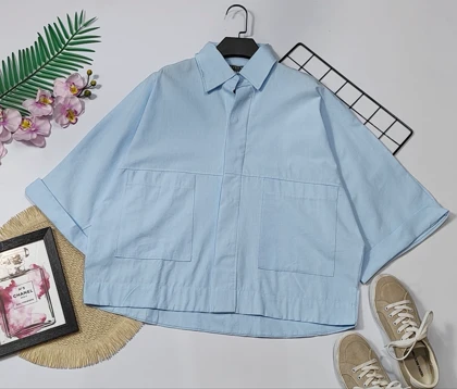 شومیز باکسی دوجیب مدل دلبهار کد 50263