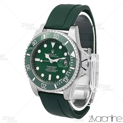 ساعت رولکس سابمارینر مردانه قاب سیلور بند رابر سبز 106421
