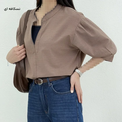 بلوز زنانه لینن یقه فرنچ | آی بولک