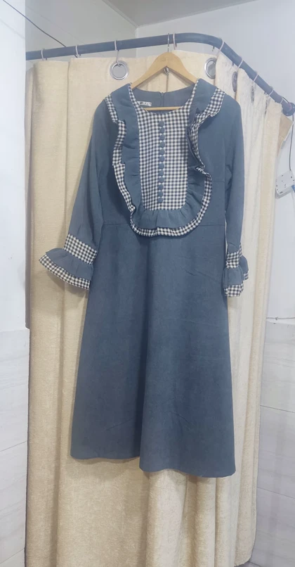 پیراهن زنانه مخمل کبریتی