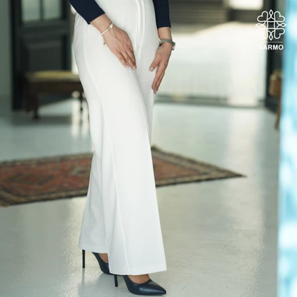 شلوار زنانه سفید مدل فول بگ