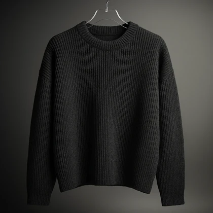 پلیور بافت مشکی یقه گرد بافت زنبوری فری سایز