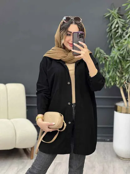 مانتو کتان دو جیب پرناز