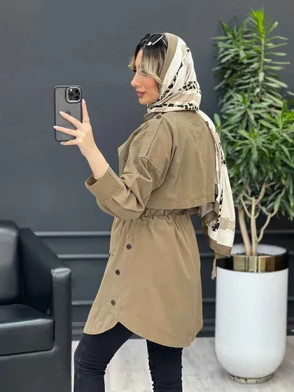 مانتو ژیله دار بغل سه دکمه
