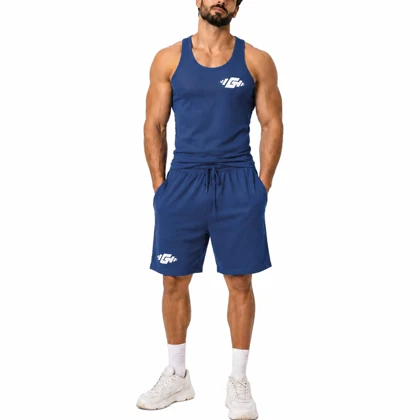 ست رکابی و شلوارک ورزشی مردانه G Wear مدل 5F0604 آبی