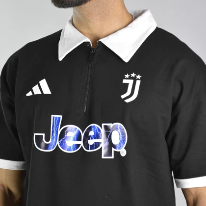 پولوشرت نیم زیپ اسپرت یوونتوس مدل CMP-Adidas-3E842 مشکی