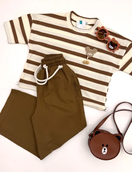 ست تیشرت و شلوارک الوند دخترانه