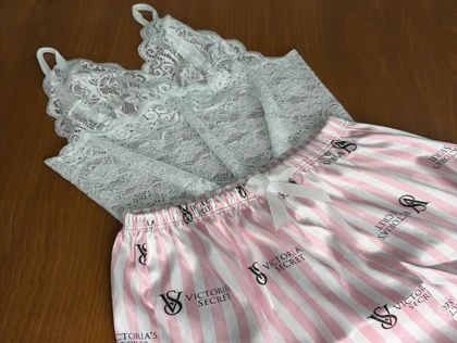 ست نیم‌تنه گیپور و شلوارک طرح ویکتوریا سکرت 132