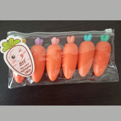 هایلایتر طرح هویج نارنجی ماو MAO پک 6 عددی