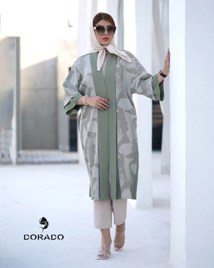 مانتو کریشه شالدار ترکیبی کد 958