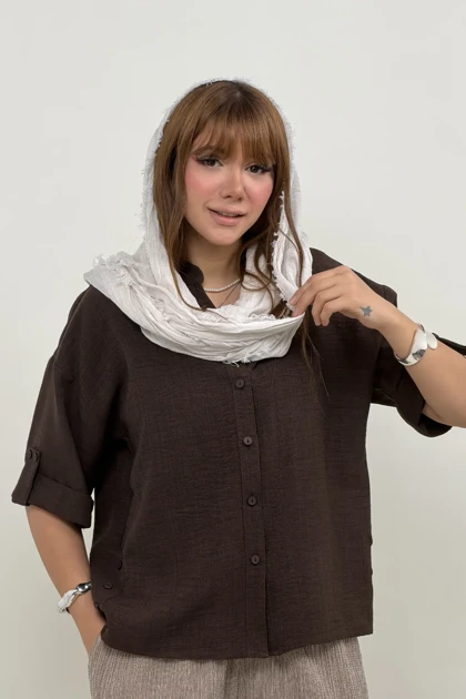شومیز شانتون یقه ایستاده