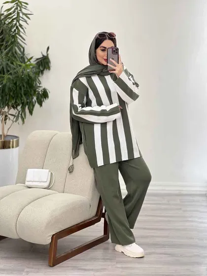 ست بافت راه راه مهناز