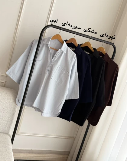 شومیز لینن دو جیب الکا کد SH-3076