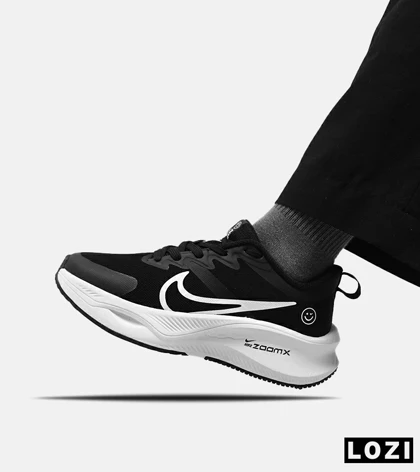 کفش کتانی بزرگ پا مشکی سفید NIKE zoom x smiley مدل 8264