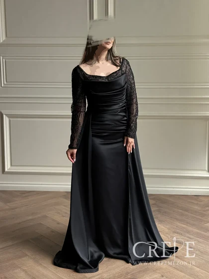 ماکسی یقه دلبری آستین دار یکتا