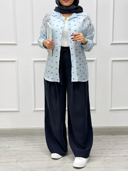 شومیز پاپیون نگینی