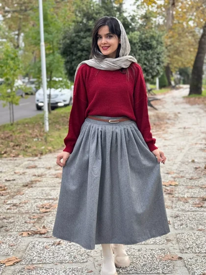 دامن پشمی جناغی