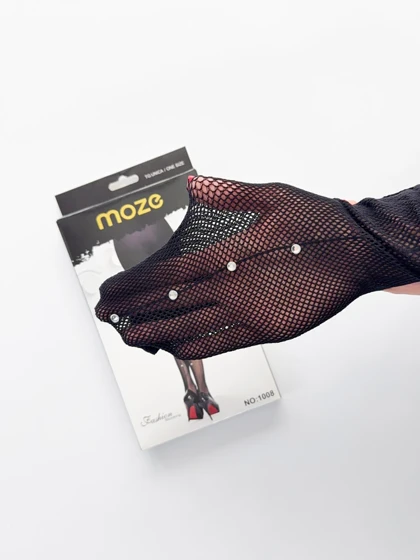 جوراب شلواری فیشنت مدل لوزی پشت نگین‌دار