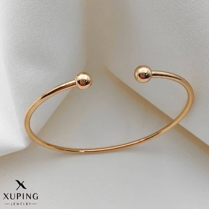 بنگل ژوپینگ کاف ساده توپی طلایی (Open Cuff)