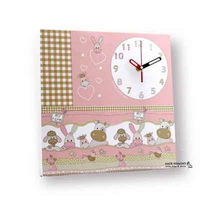 لوستر آباژور و ساعت طرح پیتر صورتی KIMKIM