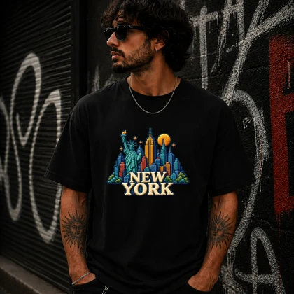 تیشرت طرح نیویورک گلدوزی New York