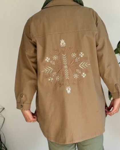 مانتو کتان گلدوزی یاسمن