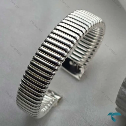 بنگل نقره ایی شیاردار Bracelet-8660-L