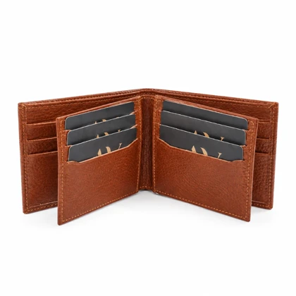کیف پول چرم طبیعی مدل الگانس عسلی
